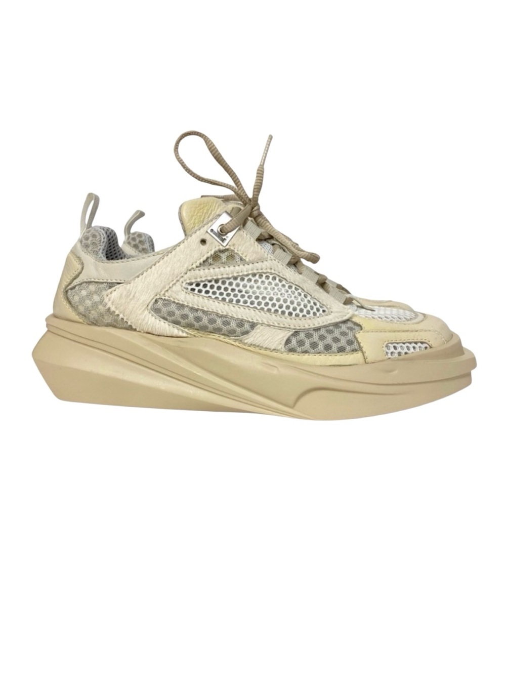 1017 ALYX 9SM Mono Hiking Sneakers Mens 6 - 6.5 Euro 39 White Beige Calf Hair